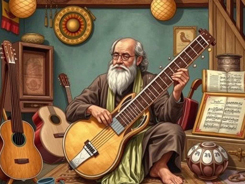 सितार के जनक कौन हैं, सितार वादन, भारतीय वाद्य यंत्र, रविशंकर, सितार, अमीर खुसरो, सितार का इतिहास, भारतीय संगीत, रविशंकर, विलायत खाँ, सितार घराने, फ़ारसी वाद्य