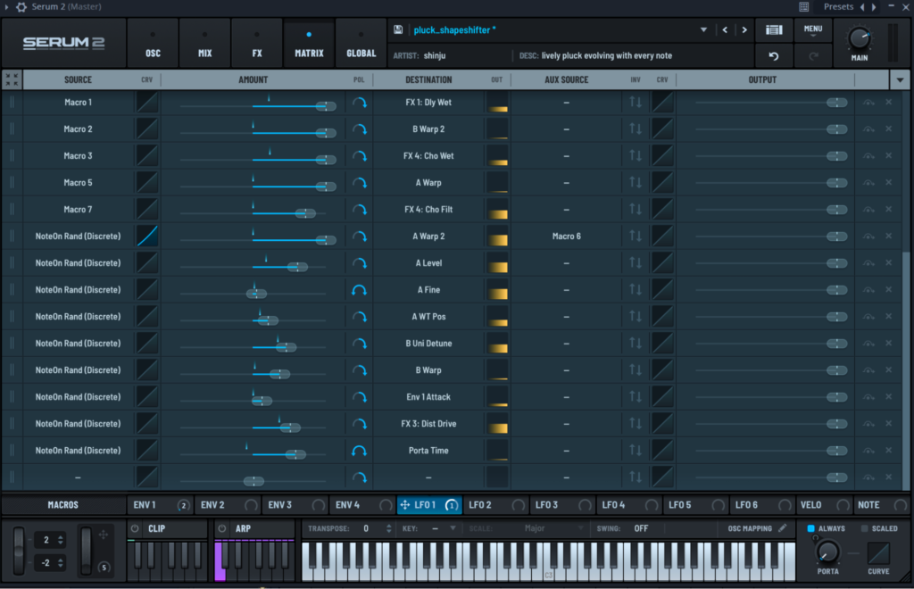 Shinju's shapeshifter preset in Serum 2